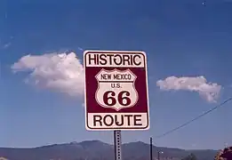 Un panneau de l'U.S. Route 66.