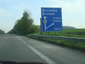 L'A8 au niveau de Tubize.