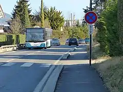 MAN Lion's City utilisé sur la ligne 5, sur la route de Taninges, en 2020.