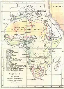 Carte de l'Afrique par Francis Galton, 1853