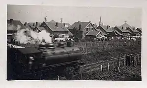 La cité et la voie ferrée,  dans les années 1950
