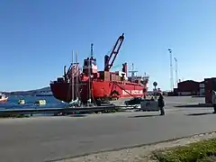 Le port de Qaqortoq, Royal Arctic Line, Groenland