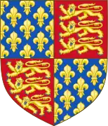 Blason en tant que roi d'Angleterre et de France (titulaire) jusqu'en 1406.