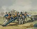 Royal Artillery délogeant la cavalerie française, 1813.