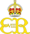 Monogramme du roi Édouard VIII, surmonté de la couronne Tudor.