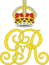 Monogramme du roi George V, surmonté de la couronne Tudor.