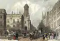 Un dessin de Cornhill dans les années 1830. Le Royal Exchange est sur la gauche.