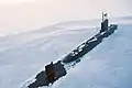 HMS Trenchant S91 cassant la glace Arctique pendant le Ice Exercise 18 (ICEX) en 2018.