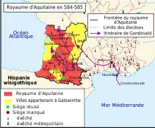 Royaume d'Aquitaine (584-585).