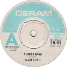 Description de l'image Rubber Band by David Bowie UK vinyl single.png.