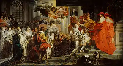 Couronnement de Marie de Médicis le 13 mai 1610, Peter Paul Rubens (1577–1640), vers 1622-1625, Musée du Louvre.