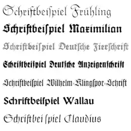 Polices « gothiques » allemandes, créations modernes de Rudolf Koch.