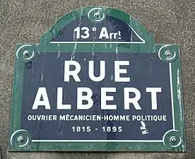 Plaque de rue.