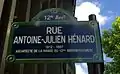 Plaque de rue de la rue Antoine-Julien-Hénard.