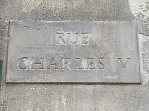 Plaque de la rue Charles-V.