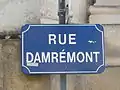 Panneau de la rue Damrémont