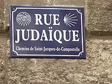 Photo d'une plaque de la rue Judaïque.