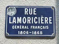 Panneau de la rue Lamoricière