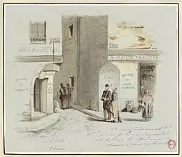 Début de  la rue Carpentier (1882), Paris, BnF.