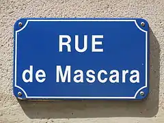 Panneau de la rue de Mascara.