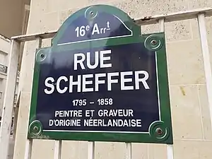 Plaque de la rue.