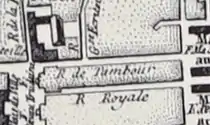 Rue royale en 1775 sur le plan Moithey.