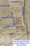 partie aval du quai de la Rapée et de la rue de Bercy en 1737