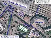 Vue aérienne de la rue de Tournai en 2015