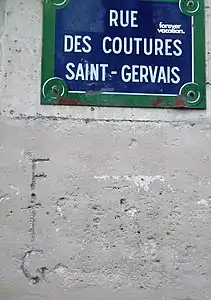 Rue des Coutures St-Gervais limite du fief des hospitalières Saint-Gervais