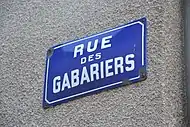 Panneau de la rue des Gabariers à Beaulieu-sur-Dordogne.