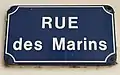 Panneau de la rue des Marins