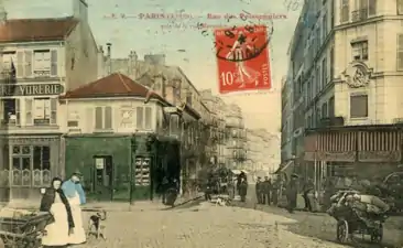 Rue des Poissoniers, vers 1900, près de la rue Marcadet