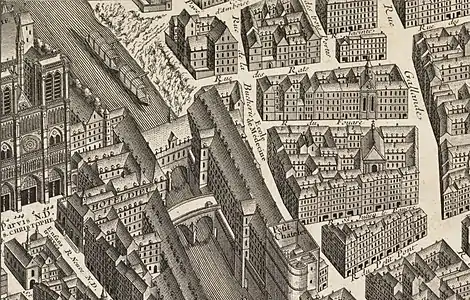La rue des Rats, sur le plan de Turgot, en 1739.