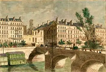 Émile Deschamps, Démolition de l'hôtel de Nesles en vue de l'élargissement de la rue du Bac.