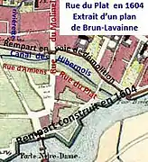Rue du Plat sur plan de 1604