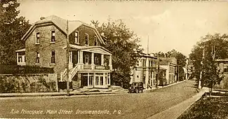 Rue principale à Drummondville, 1930.