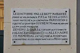 Plaque commémorative de la Seconde Guerre mondiale.