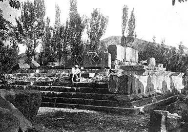 Ruines du temple au début du XXe siècle (1918),.