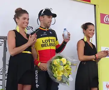 Jens Debusschere, vainqueur de la 1re étape du Tour de Wallonie 2014.