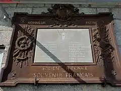 Plaque du Souvenir Français.