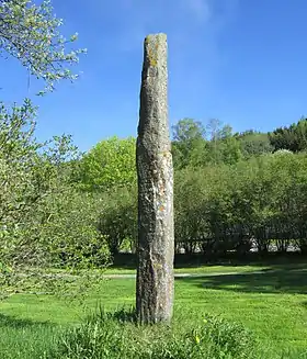 Le menhir de Fåberg, réutilisé comme pierre runique, Norvège.