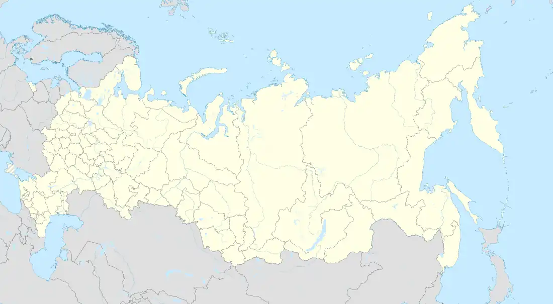 Position du cosmodrome de Svobodny sur le territoire de la Russie(en jaune pâle)