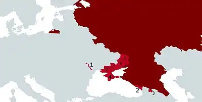 Territoires occupés par la Russie depuis la chute de l'Union soviétique