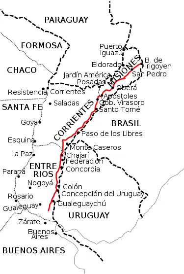 La route nationale 14 se termine à la frontière brésilienne au niveau de Bernardo de Irigoyen.