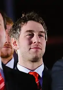 Description de l'image Ryan Jones. Wales Grand Slam Celebration, Senedd 19 March 2012.jpg.