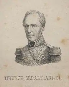 Le maréchal de camp Tiburce Sébastiani (1re brigade)