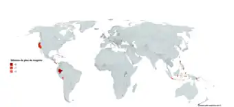 Séismes de plus de magnitude 6 en 2019