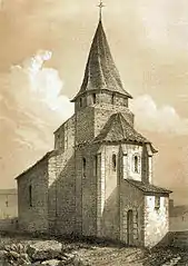 L'église de Sérignac en 1865.(Chanoine Barrère, Histoire religieuse et monumentale de la Gascogne).