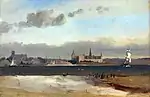 Vue d'Elseneur et de Kronborg depuis une plage au sud de la ville (1851)