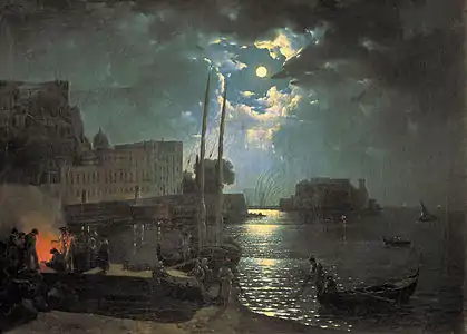 Nuit de pleine lune à Naples 1828